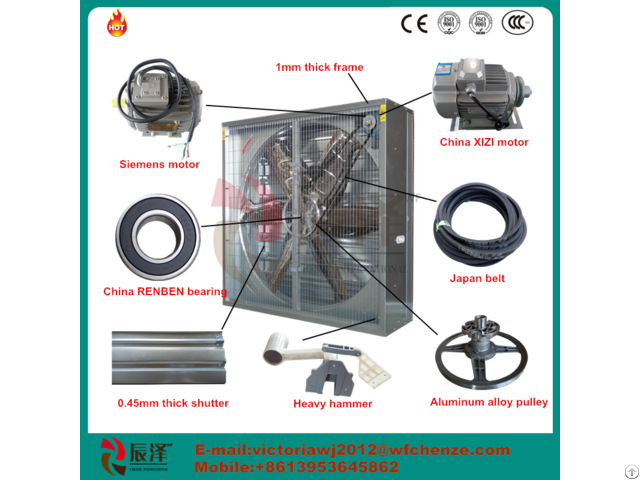 Poultry House Greenhouse Industrial Swung Drop Hammer Exhaust Fan