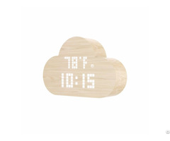 Cloud Shape Alarm Wood Digital Clock For House Decorate