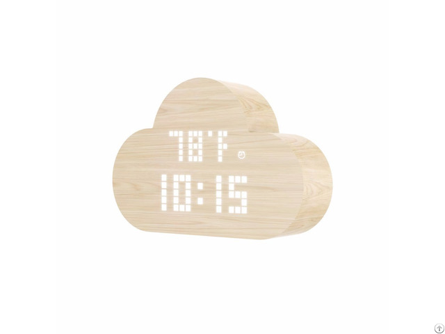 Cloud Design Alarm Digital Wood Table Clock For House Decorate