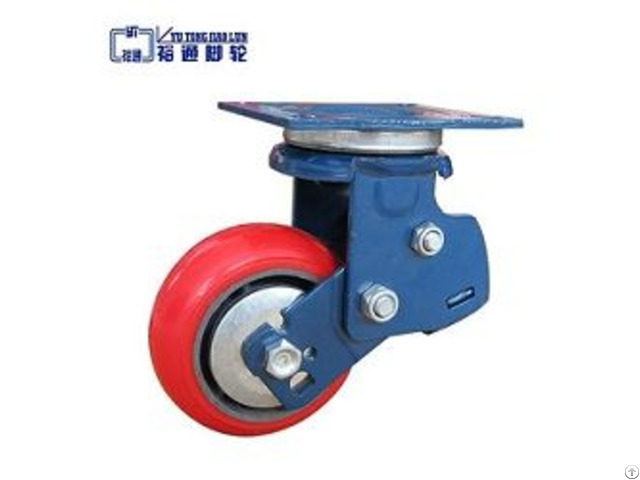 Double Spring Pu Damping Rubber Shock Absorption Caster