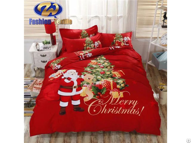 Low Price Lace Printed Christmas Digital Print Bedding Sheet Set Nantong