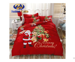 Low Price Lace Printed Christmas Digital Print Bedding Sheet Set Nantong