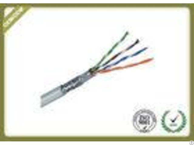 Shielded 24awg Cat5e Sftp Network Fiber Cable With Pure Copper High Frequency 250mhz