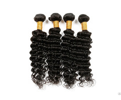 8a Brazilian Deep Wave Human Virgin Hair Weave 3 Bundles With 360 Lace Frontal