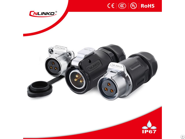 Cnlinko 3pin Waterproof Ip65 Male Female Electrical Circular Power Connector For Led Lighting