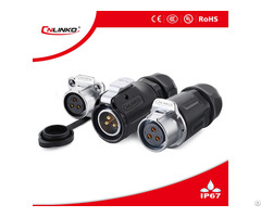 Cnlinko 3pin Waterproof Ip65 Male Female Electrical Circular Power Connector For Led Lighting