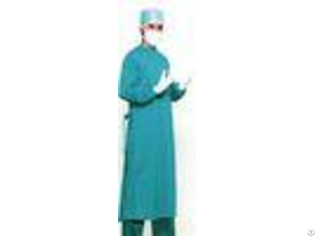 Dark Green Non Woven Surgical Gown Disposable Lab Gowns Lightweight Blood Proof