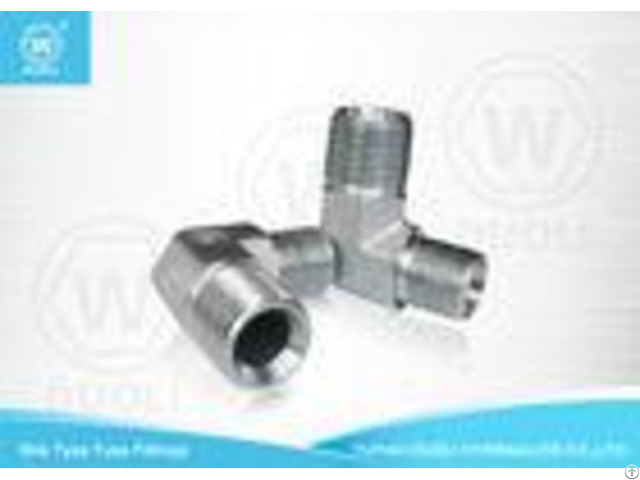 Carbon Steel Bite Type Hydraulic Hose Pipe Fittings Metric Thread 90 Degree Elbow