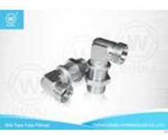 Hydraulic Bulkhead Union Bite Type Tube Fitting Adapter 90 Degree Elbow