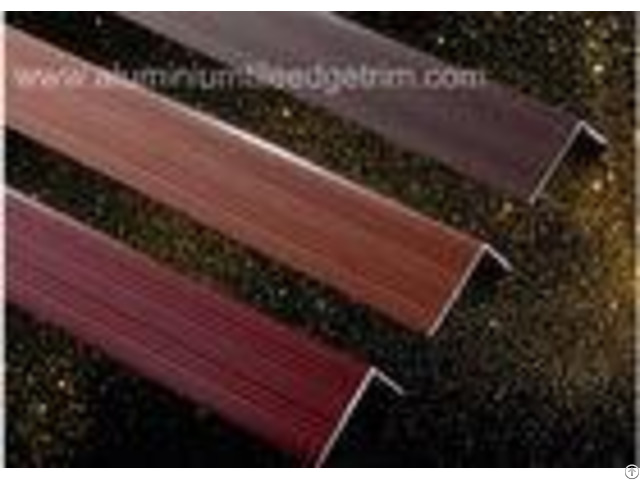 Wood Grain Color Aluminium Angle Trim Profile For Laminate Flooring Edge