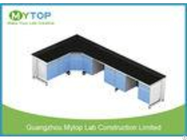 L Shape Modern Laboratory Furniture With Mdf Cabinet And Aluminum Handle