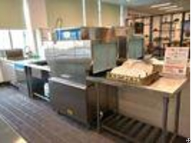 Stainless Steel Rack Conveyor Dishwasher 10kw 28kw For Eco M90p Restaurants