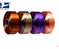 Dope Dyed 100 Percent Polyester Full Drawn Yarn Flat Embroidery Thread