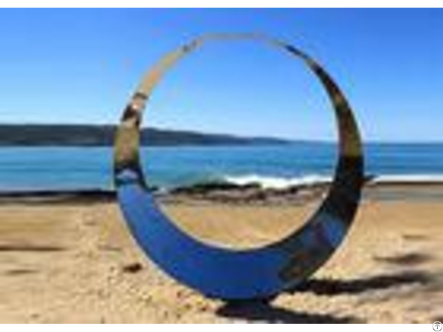 Welding Technique Stainless Steel Sculpture Circle Design For Lawn 150cm Dia