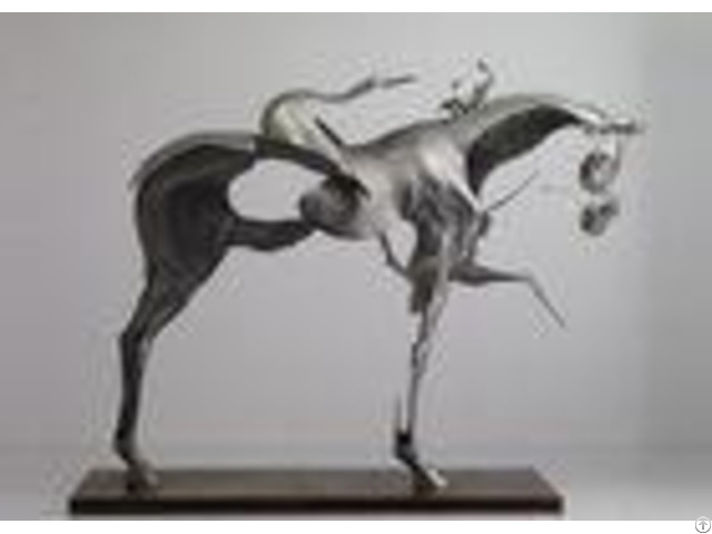 170cm Life Size Abstract Stainless Steel Horse Sculpture Brushed Finishing