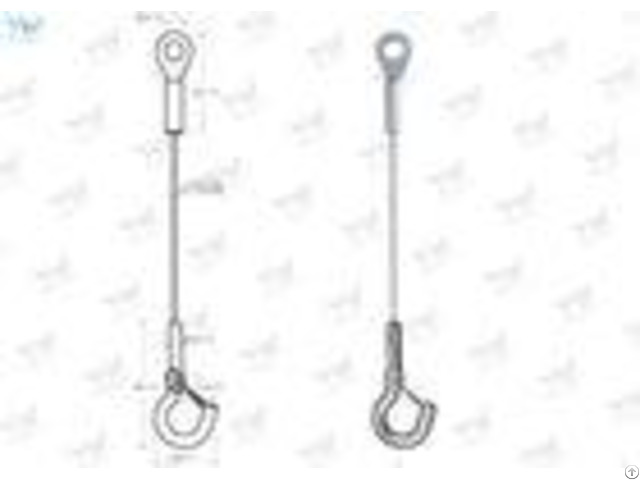 High Bay Hanging System Stainless Steel Wire Rope Slings With Hook Zinc Color