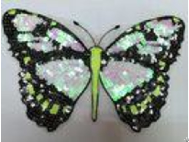 Fabric Sequin Embroidery Butterfly Appliques Mesh For Various Dress