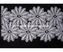 Cotton Chemical Floral Lace Trim Fabric Chrysanthemum Shape For Wedding Accessories