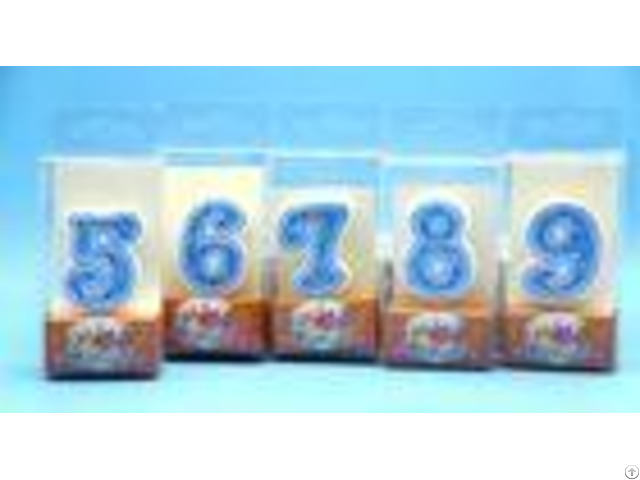 Hand Painting 0 9 Number Candle With White Edge Blue Backgrand And Yellow Star
