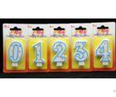 100 Percent Paraffin Number Birthday Candles With Baby Blue Edge Dots Non Toxic