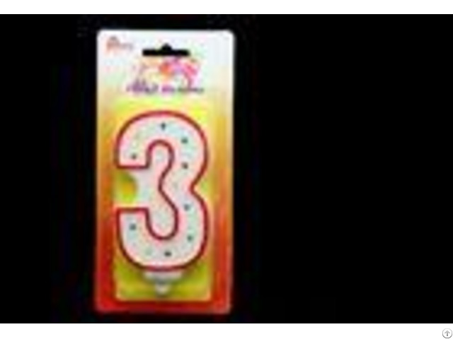 Big Number Candle Handmade Birthday Candles With Red Edge And 3 Colors Dots