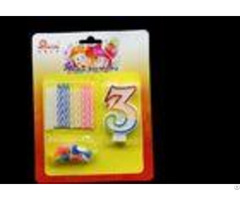 Tearless Colorful Spiral Birthday Candles Sets With Flower Holder And Number Candle