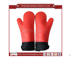 Seeway F200 Silicone Oven Mitts Extra Long Cotton Lining