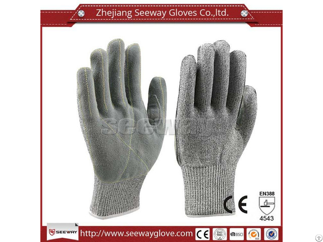 Seeway B513 Hppe Cow Leather Cut Resistant Industrial Safety Work Gloves