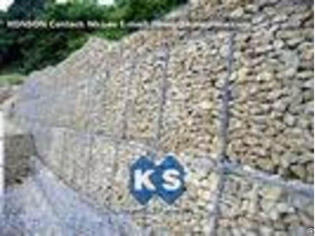 Durable Gabion Retaining Wall 3 0 4 5mm Dia With Pvc Coated Stainless Steel Galvanized Wire