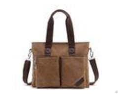 Business Retro Male Laptop Oblique Cross Shoulder Bag With 2 Front Pockets