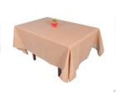 Hand Crafted Linen Hemstitch Tablecloth Brown Color For Table Decoration