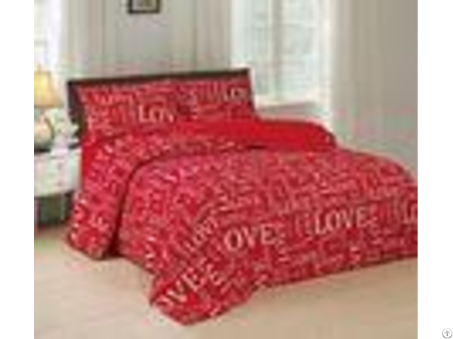 Red Fabric 4 Piece Bedding Set Quick Drying With Iso9001 Certificated