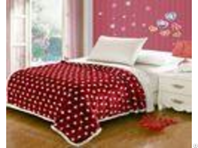 Double Layers Flannel Throw Blanket Oblong Shape Durable For Keeping Warm