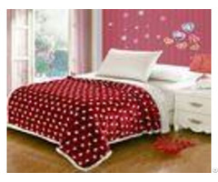 Double Layers Flannel Throw Blanket Oblong Shape Durable For Keeping Warm