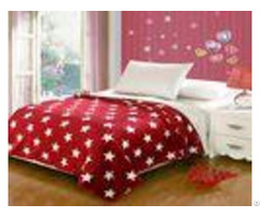 Red Five Pointed Star Flannel Fleece Blanket With Customized Designs