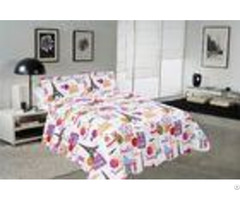 Modern Style Printed Quilt Set With Classic Ticking Printing For Bedrooms