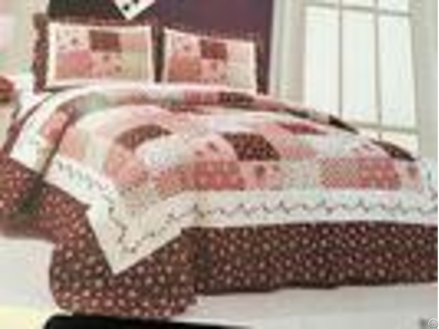 Burgundy Color Home Bed Quilts Modern Technics With Matched Printed 240x260cm