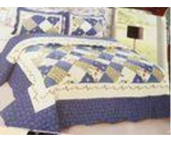 Blue Checkered Home Bed Quilts Soft Touch For Indoor Household Decoration