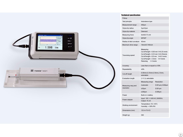 Best Selling Portable Surface Roughness Tester Time 3221 Compatible With Iso 1997