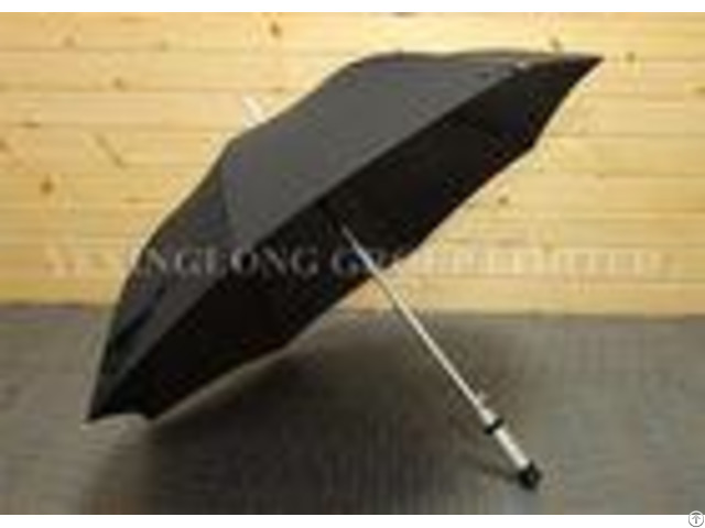 Wind Releasing Straight Handle Umbrella For Business Men Black Coated Metal Frame