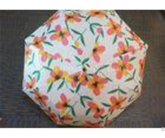 Auto Open 3 Fold Umbrella Travel Use With Flower Patterns Layer And Handle