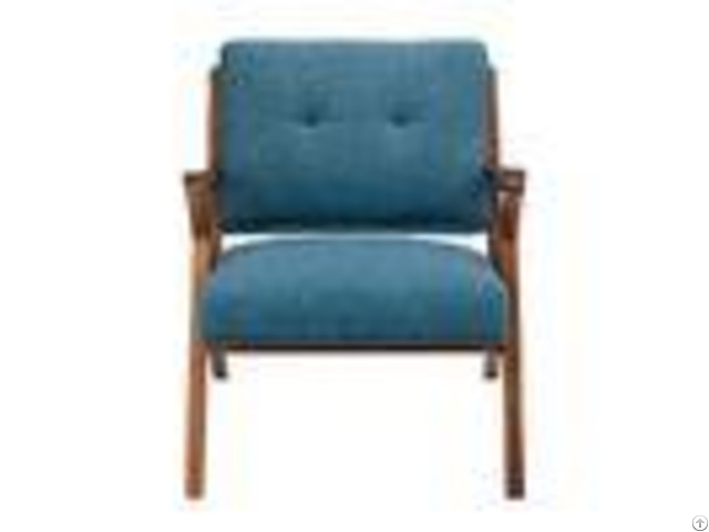 Blue Arm Accent Chair Deattached Seat Fabric Living Room Chairstight Back