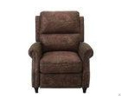 Modern Brown Push Back Recliner Chair Lounge Area With Patterned Fabric