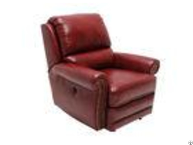 Oversized Red Leather Motion Recliner Chair Entertainment Room With Cup Holder