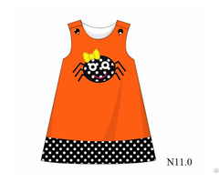 Adorable Spider Applique A Line Dress For Girl Bb706