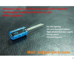 Ymin Miniature Radial Aluminum Electrolytic Capacitor For Small Led Driver