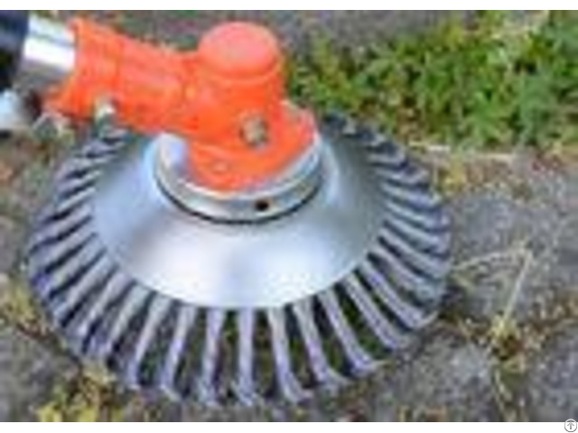 Various Brand Grass Cutter Weed Brush 200mm Od Hss Wire Material Knotted Construction