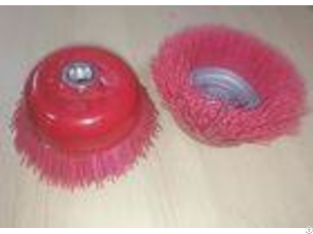 Deburring Industrial Radial Nylon Abrasive Cup Brush 100mm Outer Diameter