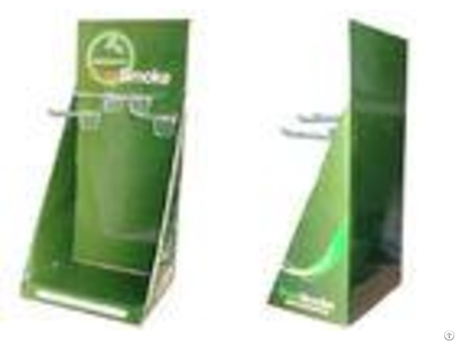 Fashion Green Portable Cardboard Counter Displays Shelfs Encd023 For Hanging Disposed Good