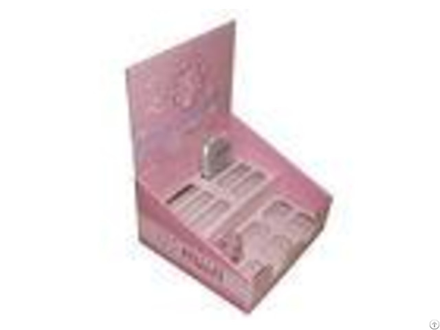 Pink Cute Recycable Cardboard Counter Displays Encd034 Units For Ladies Makeup Tools